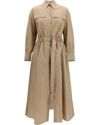 Brunello Cucinelli - Shirt And Skirt Dress Cotton; Polyamide - Lyst