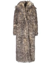 Entire studios - Single-Breasted Faux Fur Coat - Lyst