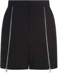 Alexander McQueen - Wool Shorts With Front Zips - Lyst