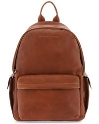 Brunello Cucinelli - Grained Leather Backpack - Lyst