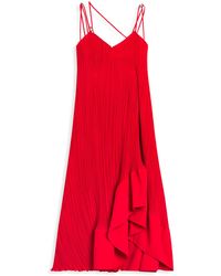 Lanvin - Long Pleated Strapped Dress - Lyst