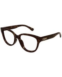 Chloé - Chloe Eyeglasses Square Full Rim, Havana Frame And Clear Demo Lens Ch0243O006 Sunglasses - Lyst