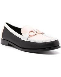 Ferragamo - Gancini Leather Moccasin Loafers - Lyst