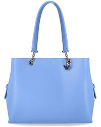 Emporio Armani - Charm Light Blue Shopping Bag - Lyst
