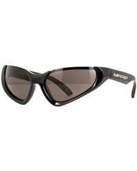 Balenciaga - Sunglasses Geometric Semi Rim, Frame And Lens Bb0202S001 - Lyst