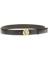Versace - Medusa Buckle Leather Belt - Lyst