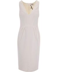 Elisabetta Franchi - V Neck Midi Dress - Lyst