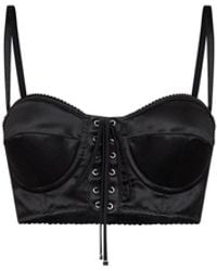 Dolce & Gabbana - Dolce & Gabbana Stretch Satin Bustier Top - Lyst