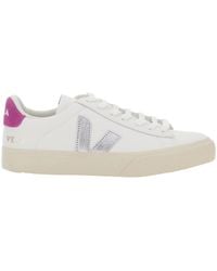 Veja - 'Campo' Low Top Sneakers With Contrasting Heel With Logo Lettering And Logo Patch On The Side - Lyst
