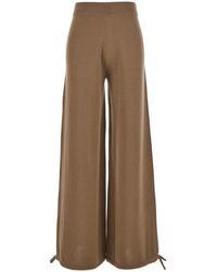 Max Mara - Wool Pants With Elastic Waist Virgin Trousers - Lyst