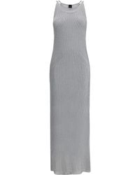 Pinko - Metallic Knit Long Dress - Lyst