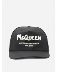 Alexander McQueen Cotton Signature Logo Baseball Cap in Black for 