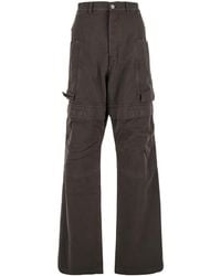 Rick Owens - 'Stefan' Wide Leg Cargo Pants With Patch Pockets - Lyst