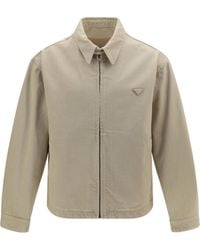 Prada - Denim Blouson Jacket Cotton - Lyst