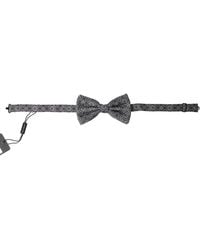 Dolce & Gabbana - Black White Pattern Adjustable Neck Papillon Bow Tie - Lyst