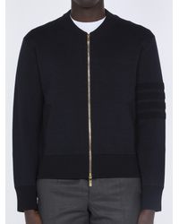 Thom Browne - Zip Up Bomber Jacket Merino - Lyst