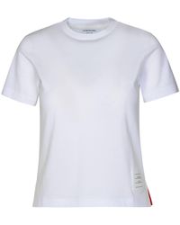 Thom Browne - 'relaxed' White Cotton T-shirt - Lyst