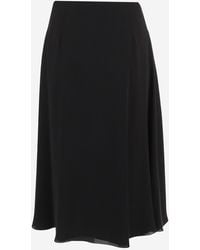 Valentino - Skirt With Front Slit, Silk - Lyst
