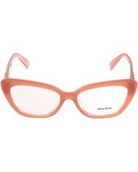 Miu Miu - Metal Hinges Cat-Eye Glasses - Lyst