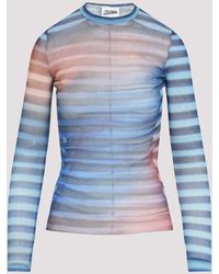 Jean Paul Gaultier - Light Mesh Printed Air Long Sleeves Top - Lyst