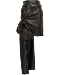 McQueen - Leather Asymmetric Mini Skirt - Lyst