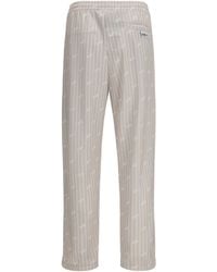 Gcds - Track Pants Pinstripe Sandshell-Bone Polyester Trousers - Lyst