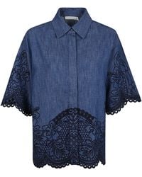 Zimmermann - Coco Embroidered Denim Shirt - Lyst