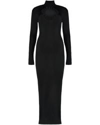 Self-Portrait - Knitted Maxi-Dress With Cut-Out Detail Viscose - Lyst