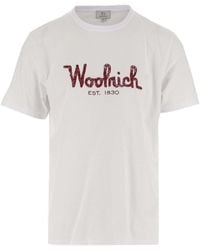 Woolrich - Cotton T-Shirt With Logo - Lyst