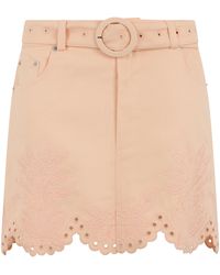 FARM Rio - Denim Mini Skirt Cotton - Lyst