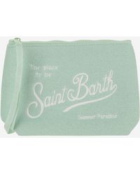 Mc2 Saint Barth - Fabric Clutch Bag With Logo - Lyst