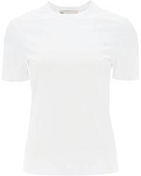 Tory Burch - Regular T-Shirt With Embroidered Logo - Lyst