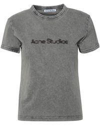 Acne Studios - Gray Cotton T-shirt - Lyst