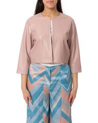 Liu Jo - 3/4 Sleeved Crewneck Cropped Jacket - Lyst