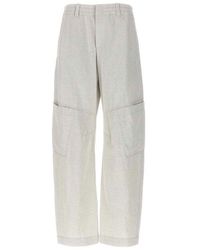 Brunello Cucinelli - Gesso Cotton Linen Wide Leg Trousers - Lyst