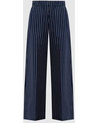 Brunello Cucinelli - Striped Wide Trousers - Lyst
