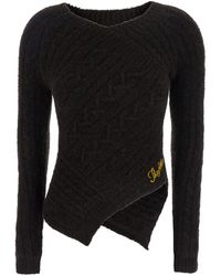 The Attico - Sweater With Asymmetrical Design And Logo Lettering - Lyst