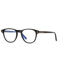 Tom Ford - Eyeglasses Square Full Rim, Dark Havana Frame And Clear Light Block Lens Ft5899-B052 - Lyst
