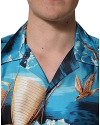 Dolce & Gabbana - Silk Twill Hawaiian Graphicprint Shirt - Lyst