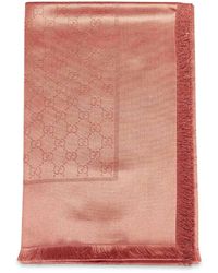 Gucci - Gg Lamé Wool And Silk Shawl<Br - Lyst