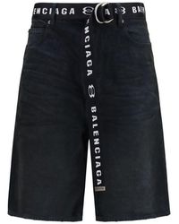 Balenciaga - Black Cotton Bermuda Shorts - Lyst