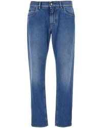 Dolce & Gabbana - Five-Pocket Jeans With Logo Embroidered On The Back - Lyst