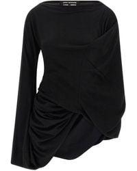 Junya Watanabe - Asymmetrical Draped Wool Blouse - Lyst