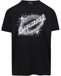 DSquared² - Crewneck T-Shirt With Logo Print - Lyst
