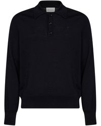 Ami Paris - Extra-Fine Merino Wool Knit Ami De Cœur Polo Shirt - Lyst