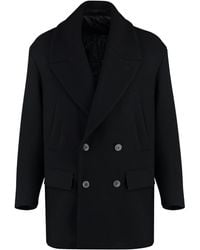 Giorgio Armani - Wool Blend Double-Breasted Coat - Lyst