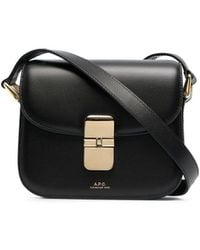 A.P.C. - Smooth Leather Flap Crossbody Handbag For - Lyst