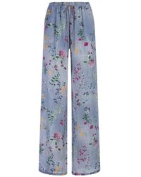 Ermanno Scervino - Palazzo Joggers With Floral Print - Lyst