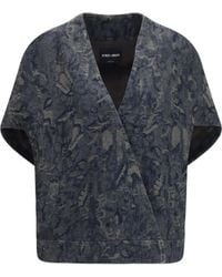 Giorgio Armani - Jacket Oversized Floral Jacquard Denim Cotton Blazers & Vests - Lyst