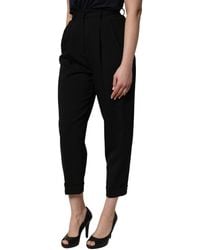 Dolce & Gabbana - Wool High Waist Cropped Trouser Pants Virgin Elastane - Lyst